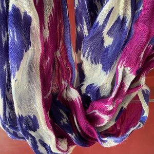 COPY - Brand New Chico’s Pink/Purple/White Infinite Scarf Lively Ikat Oblong NO…
